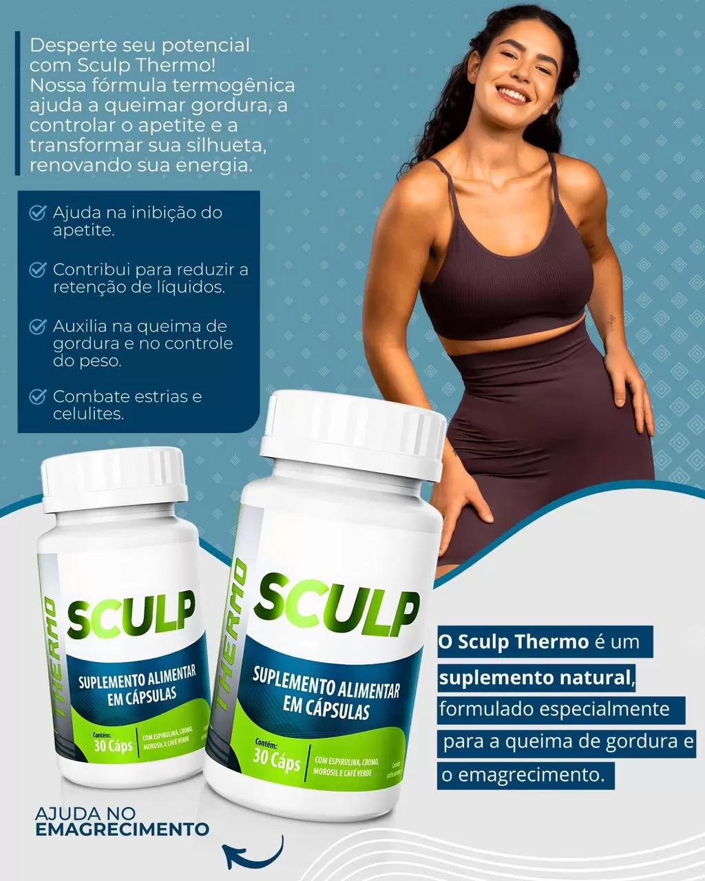 COMBO PARA DOIS MESES-DUAS UNIDADES INIBIDOR SCULP THERMO