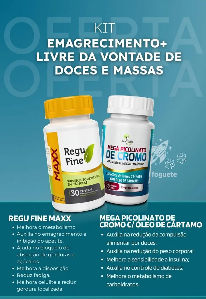COMBO REGU FINE MAXX+MEGA PICOLINATO DE CROMO 