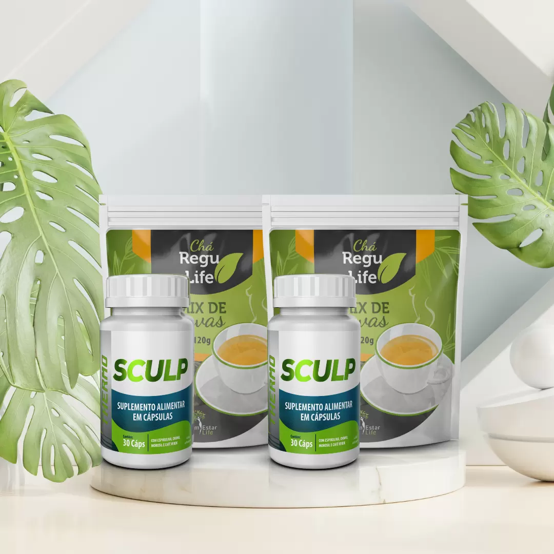 COMBO PARA DOIS MESES-DUAS UNIDADES SCULP THERMO E CHÁ REGU LIFE