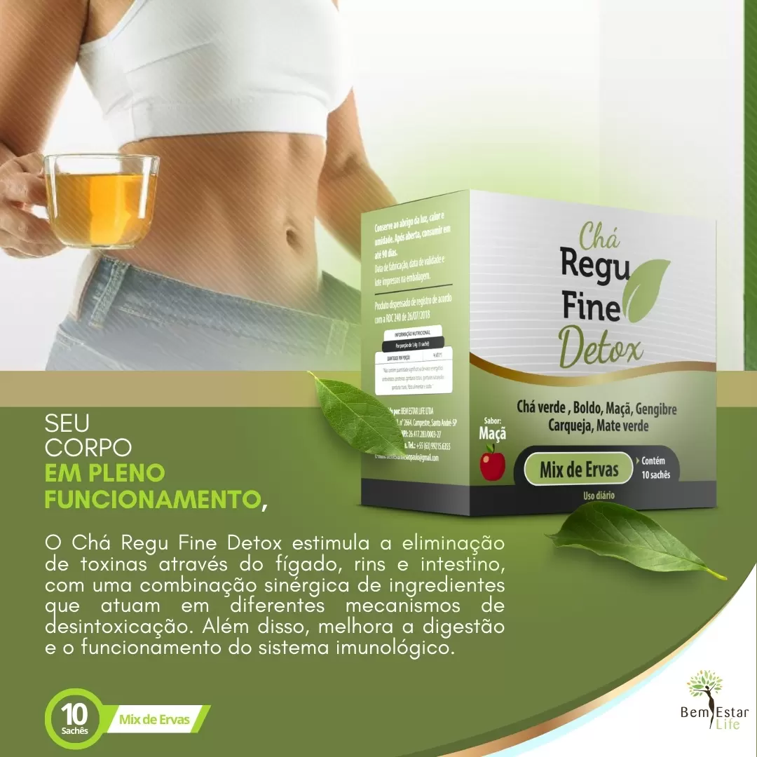 CHÁ REGU FINE DETOX  - SABOR MAÇÃ 