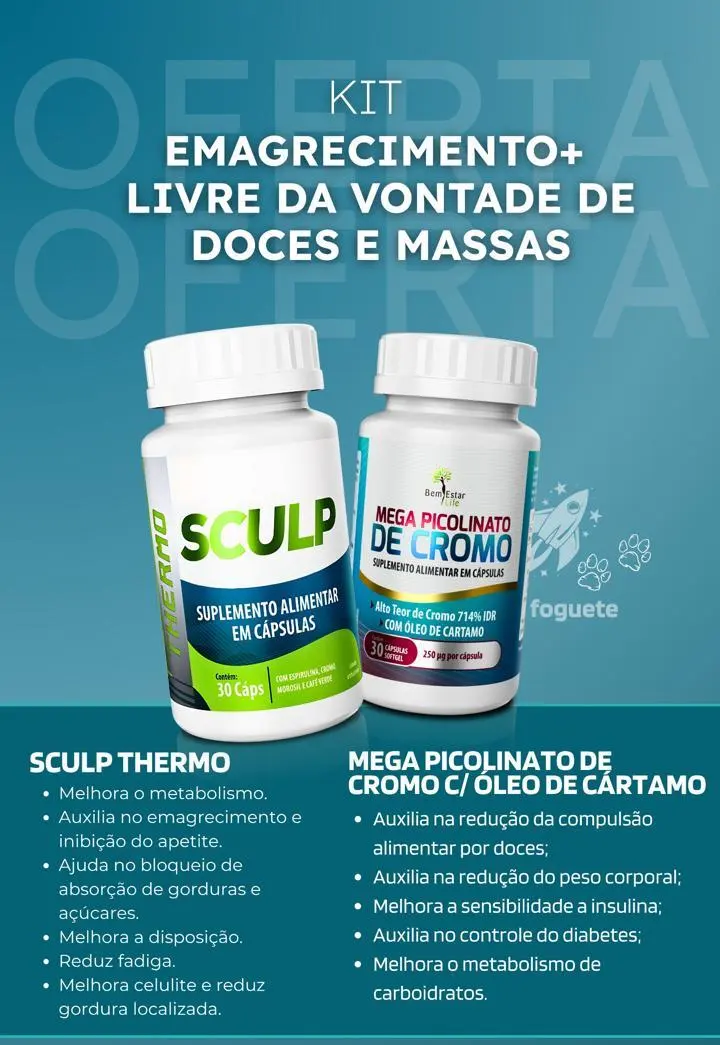 COMBO SCULP THERMO+MEGA PICOLINATO DE CROMO 