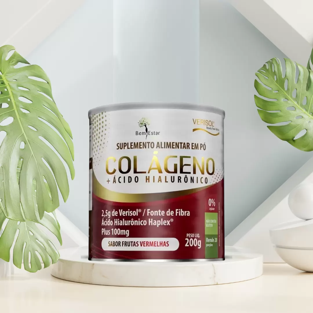 COLÁGENO VERISOL COM ÁCIDO HIALURÔNICO 200G- SABOR FRUTAS VERMELHAS