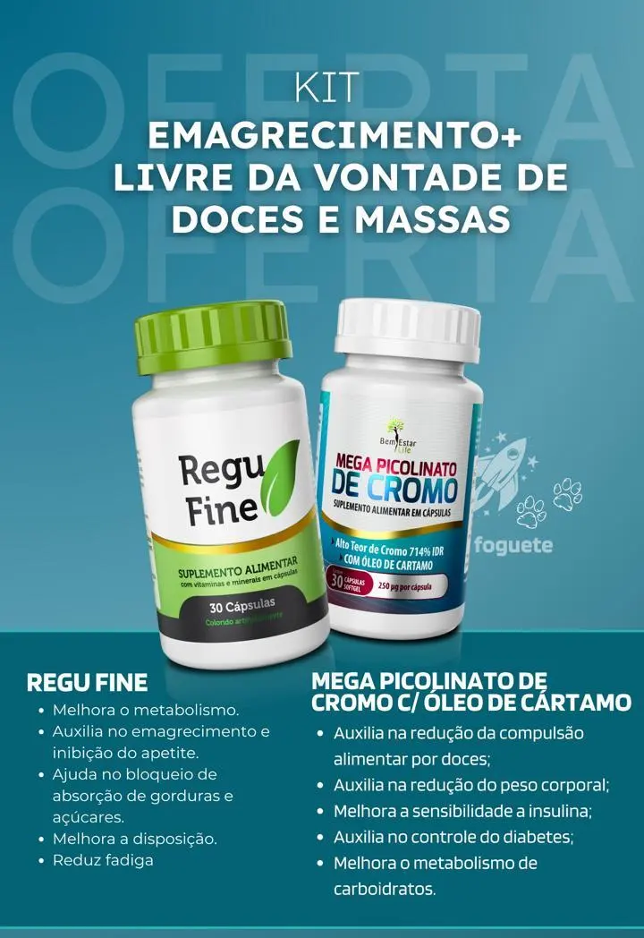 COMBO REGU FINE+MEGA PICOLINATO DE CROMO