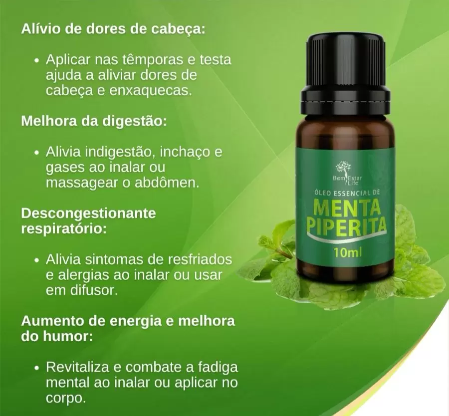 ÓLEO ESSENCIAL DE MENTA PIPERITA -10 ML