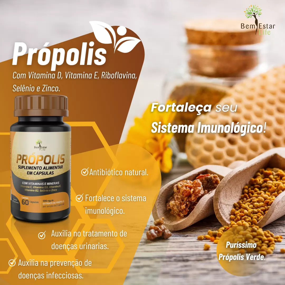 PRÓPOLIS COM VITAMINAS E MINERAIS 