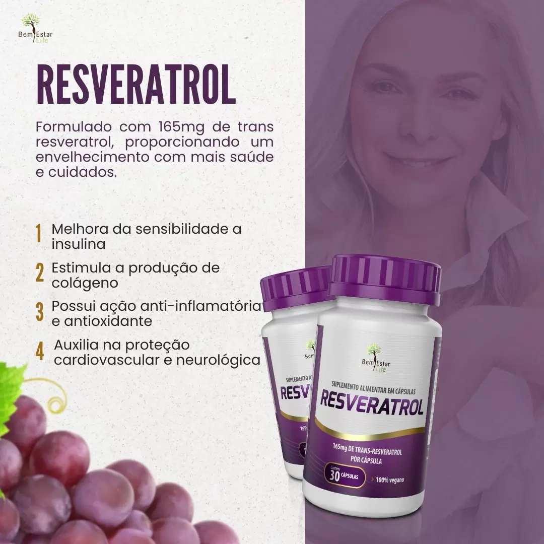 RESVERATROL- SUPLEMENTO ANTIENVELHECIMENTO