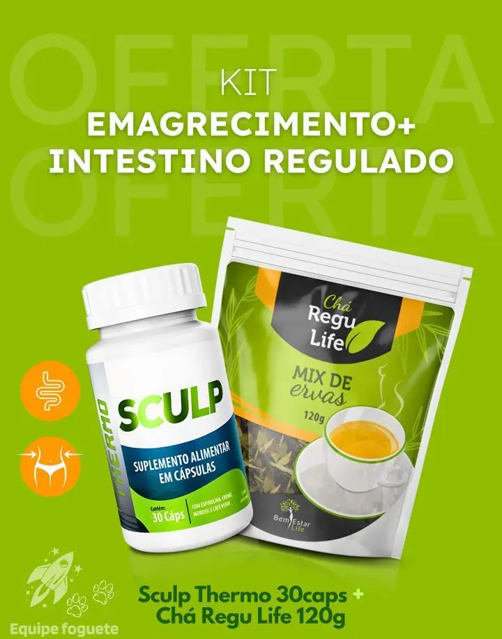 KIT EMAGRECEDOR SCULP THERMO+CHÁ REGU LIFE 120G 